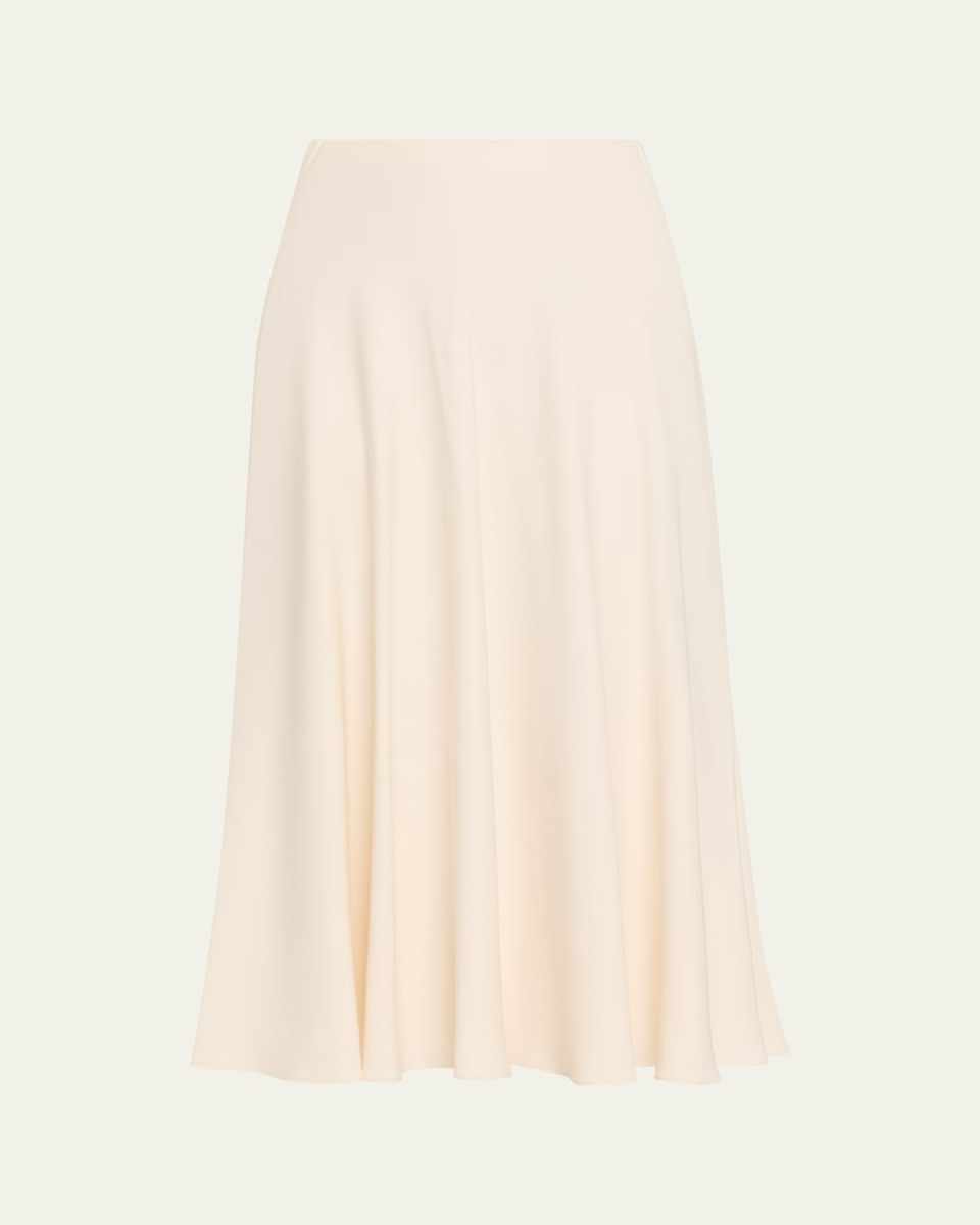 Erika Silk-Wool Cady Midi Skirt
